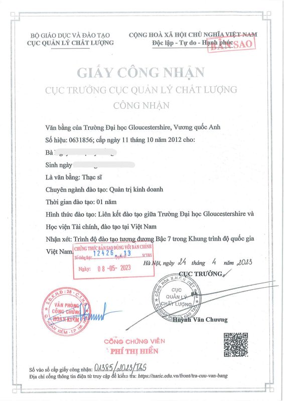 Bằng Đại học ngành giáo dục – Cục khảo thí thuộc Bộ GD&ĐT
