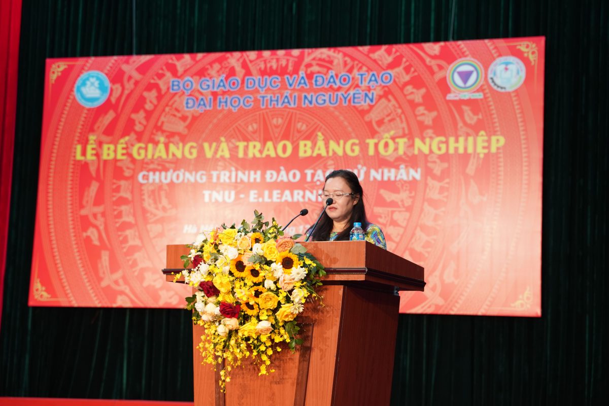 Bà Đậu Bích Thủy - Phó Giám Đốc Công ty cổ phần tư vấn dịch vụ đào tạo AUM Việt Nam phát biểu