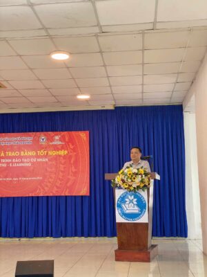 Đại diện Đại Học Thái Nguyên phát biểu chào mừng buổi lễ