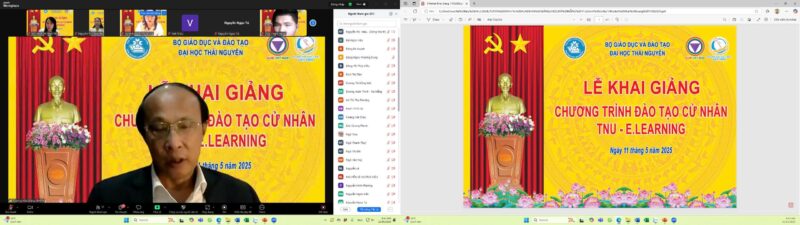 Đại diện Đại Học Thái Nguyên phát biểu chào mừng các bạn tân sinh viên