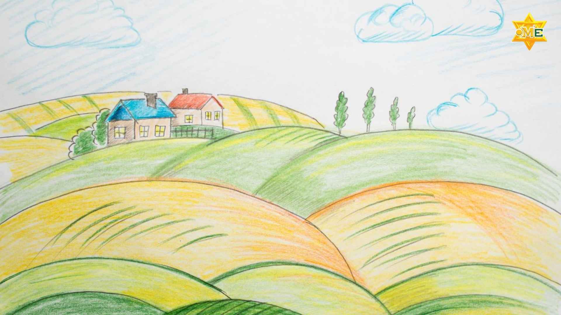 Cách Vẽ Bức Tranh Đơn Giản Phong Cảnh Quê Hương Đẹp