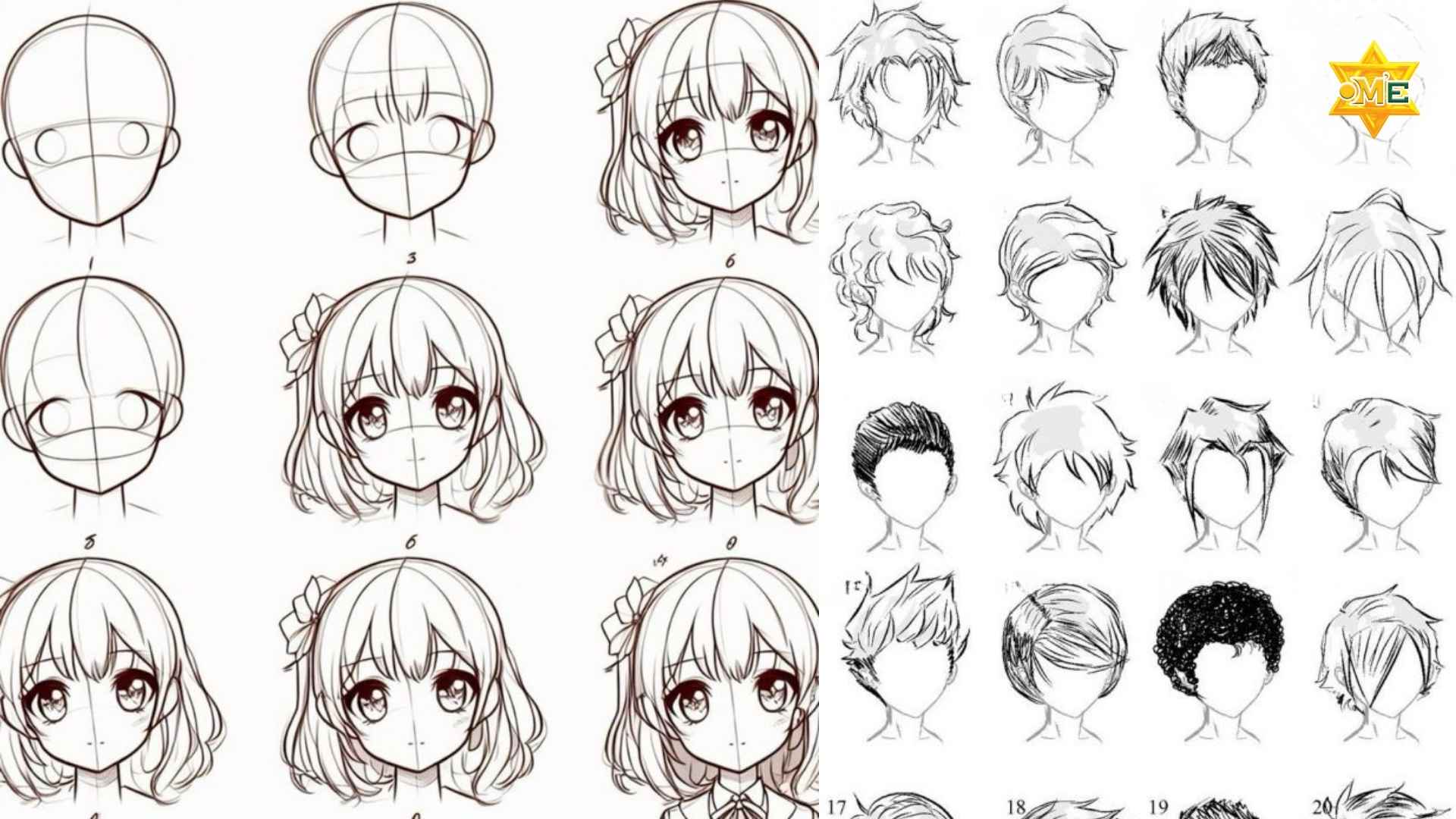 Cách Vẽ Tóc Anime Nam Nữ Đơn Giản